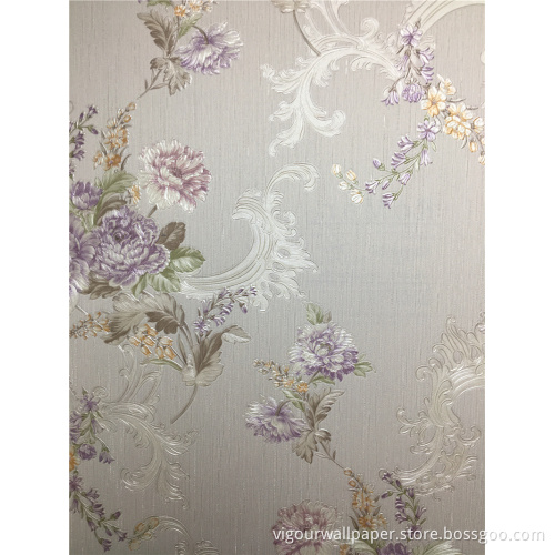 PVC Vinyl tapet Bedroom Flower Design Wall Covering